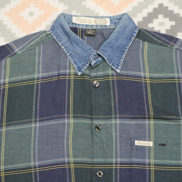Guess Other - VTG Guess Jeans USA Plaid Print Short Sleeve Shirt